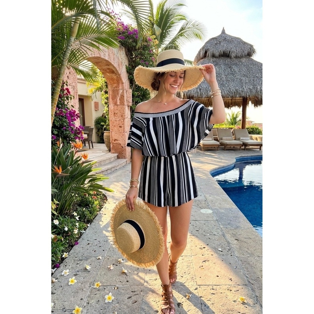 Show Me Your Mumu Rosarita Romper Womens Size Medium Resort Vacation Relaxed